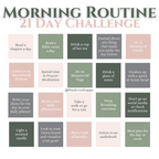 21 Day Morning Routine Challenge Trackers & Calendar FREE DOWNLOAD
