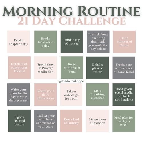 21 Day Morning Routine Challenge Trackers & Calendar FREE DOWNLOAD